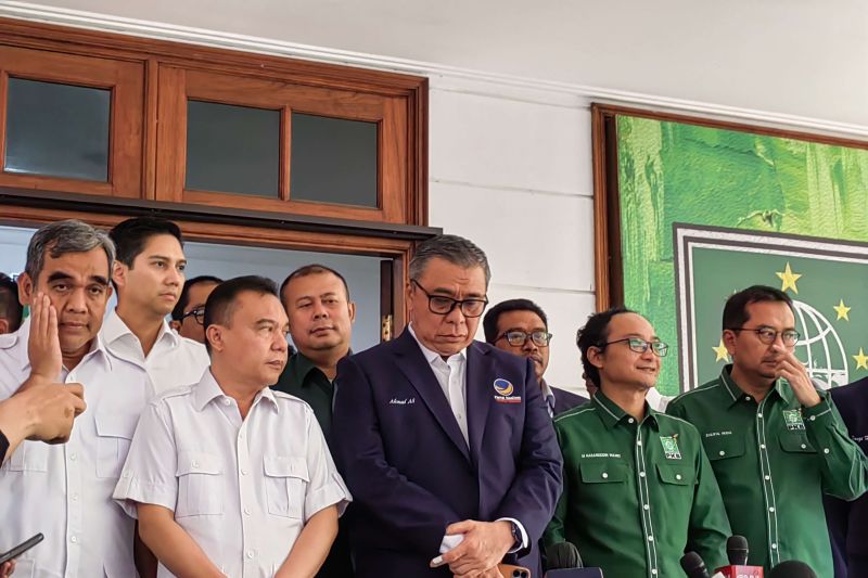 Waki Ketum Nasdem Ahmad Ali saat berkunjung ke Sekber PKB-Gerindra. (net)
